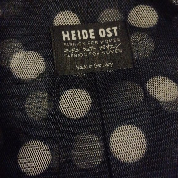 Heide Ost black/white polka dots cropped sheer mesh top S. - Picture 4 of 4